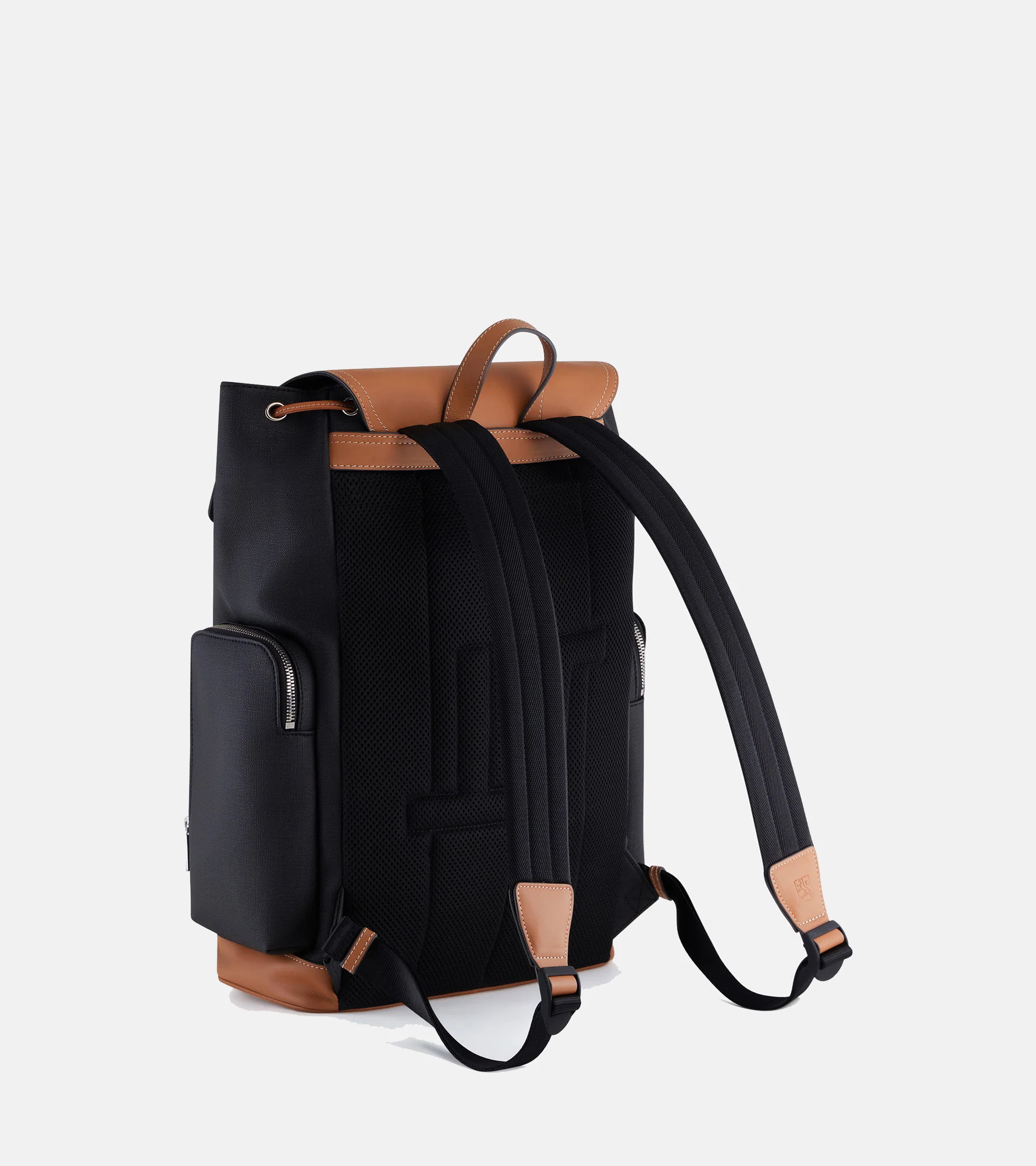 Maurice backpack with flap closure in coated canvas - Image 5