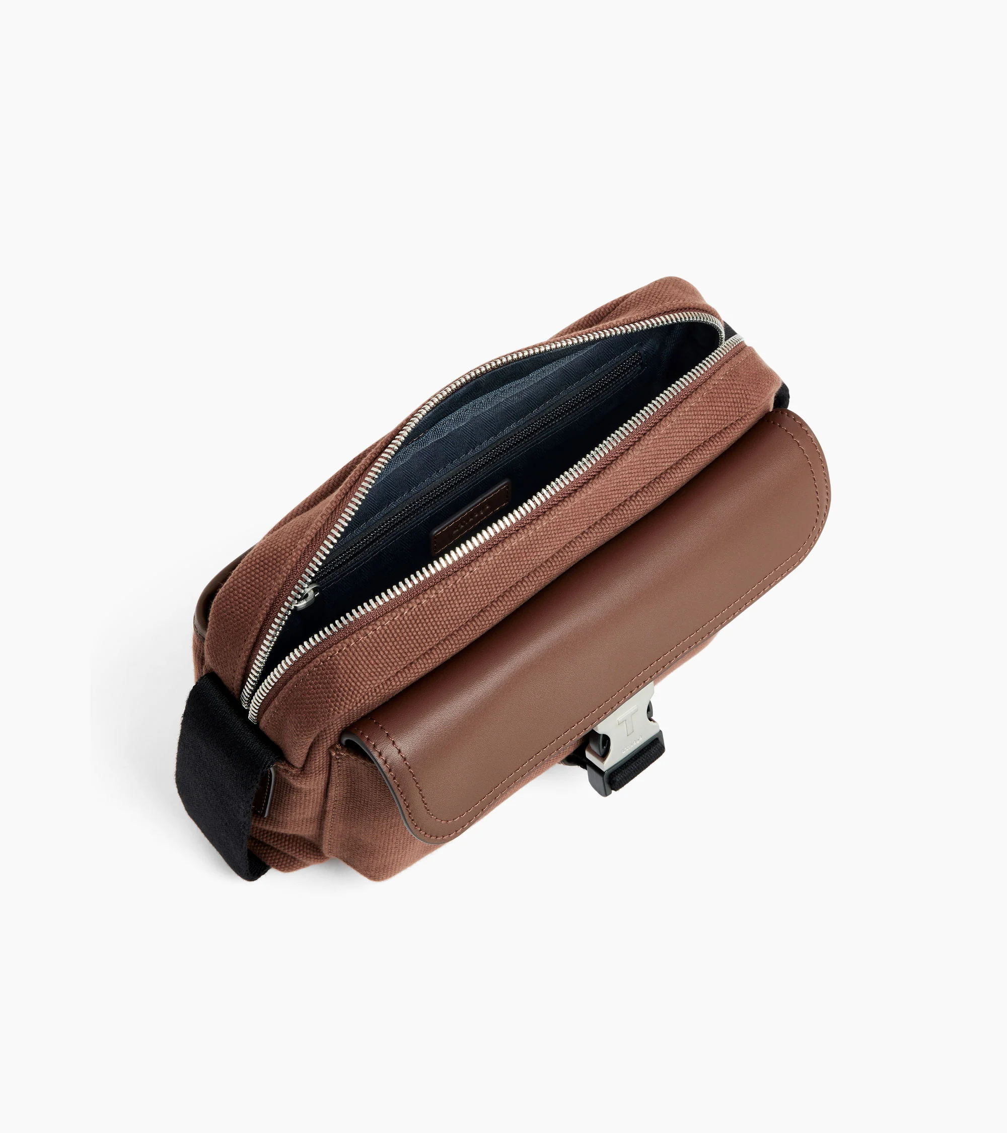 Maurice small shoulder bag in cotton canvas and smooth leather - Image 3