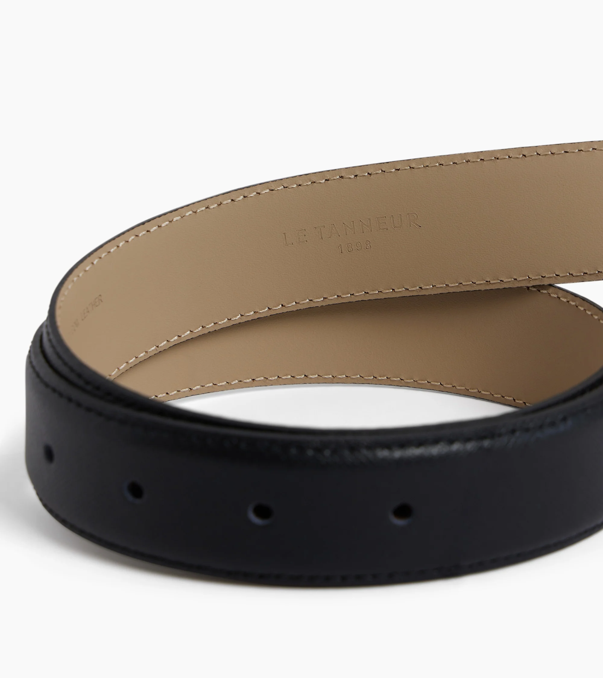 Men's belt with rectangular buckle in embossed leather - Image 3