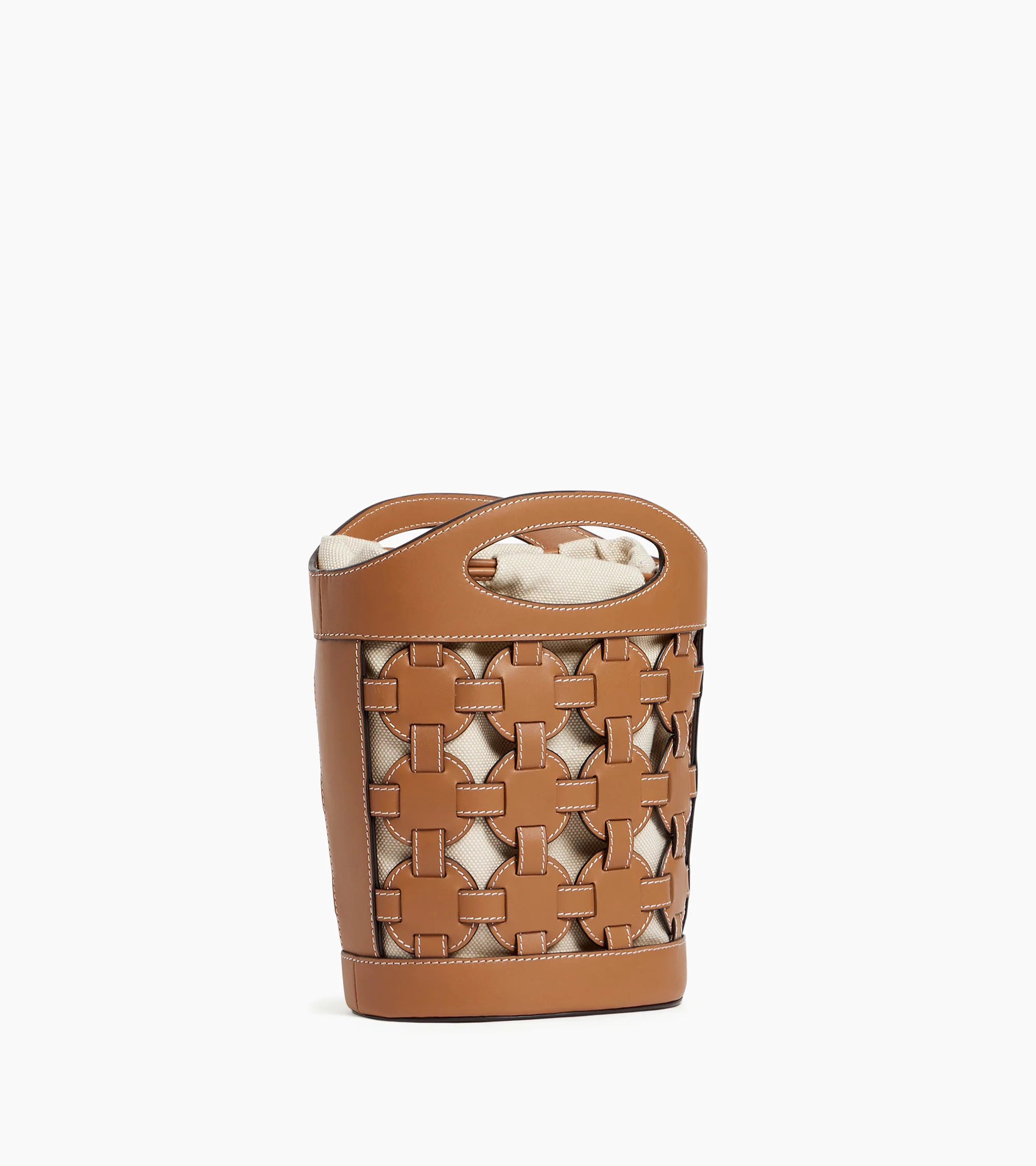 Small bucket bag Le Potier in canvas cotton and smooth leather - Image 7