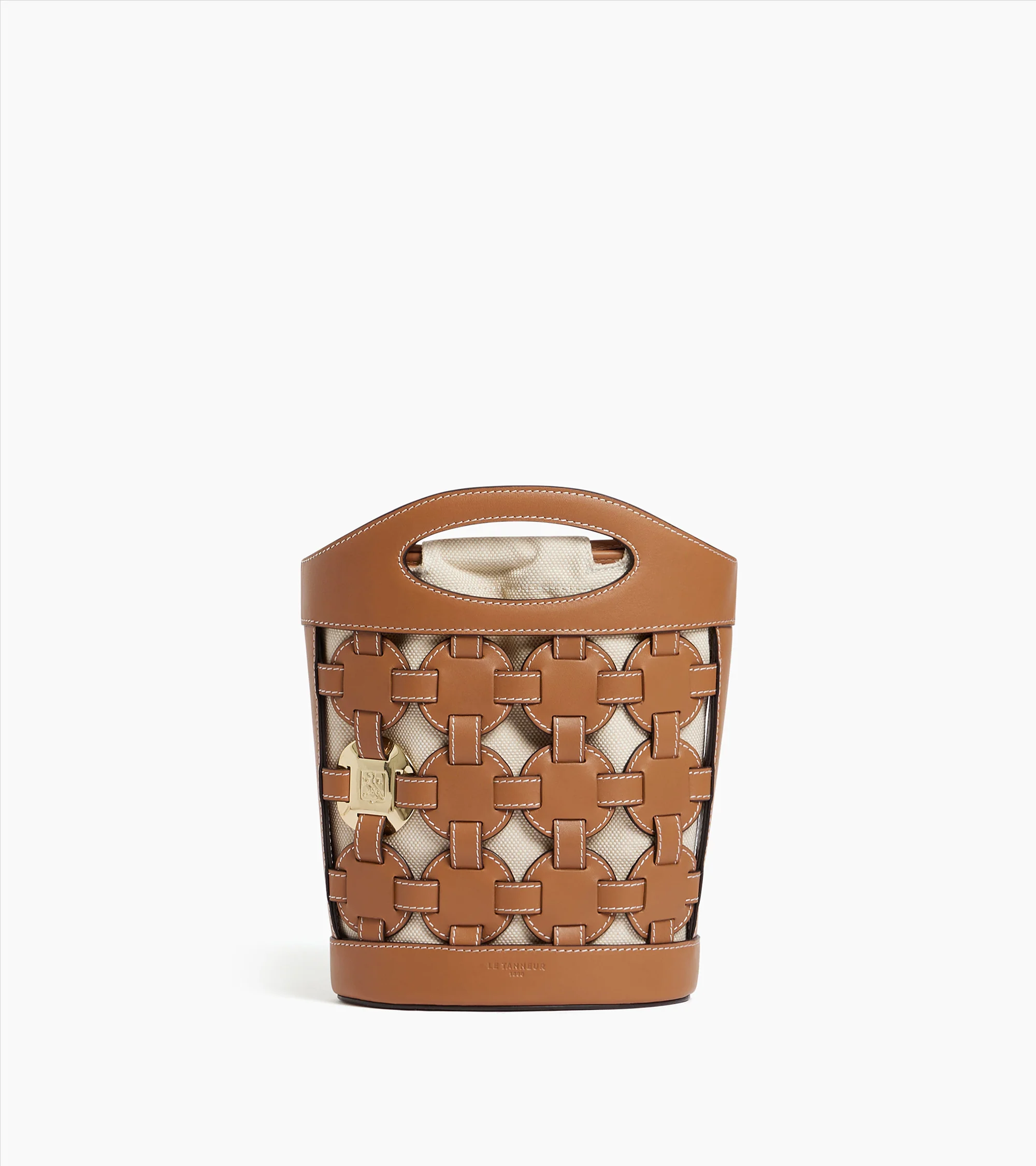 Small bucket bag Le Potier in canvas cotton and smooth leather - Image 8