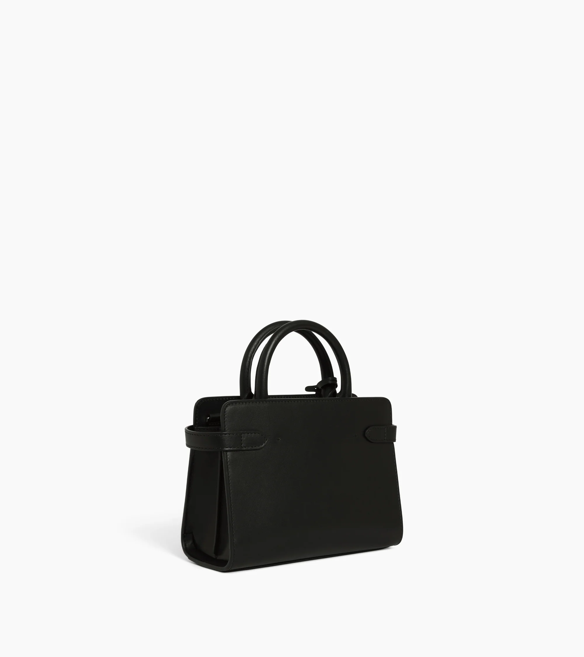 Small Emilie handbag in raffia effect and smooth leather - Image 4