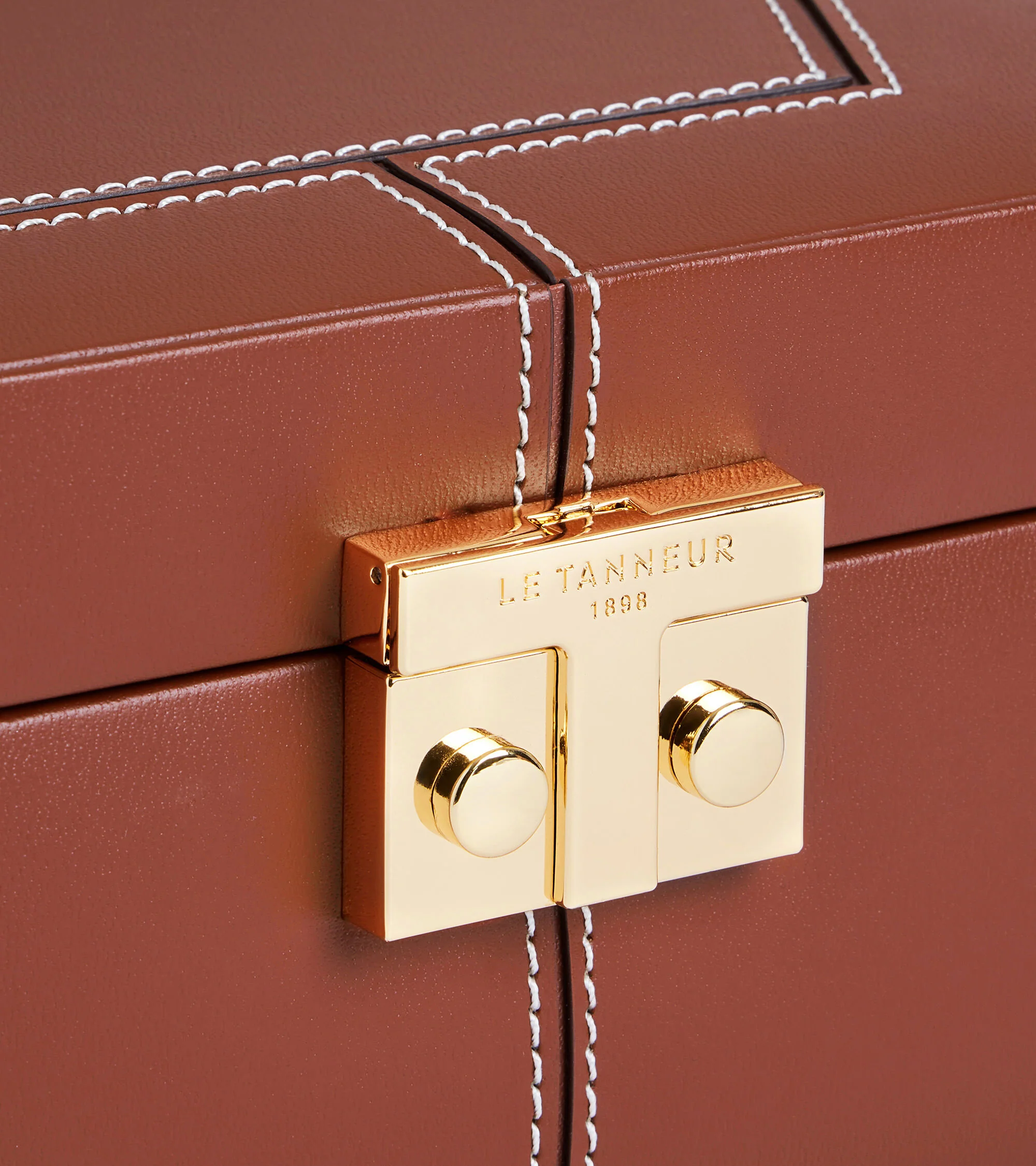 Small jewelry box with T-clasp in leather - Image 3