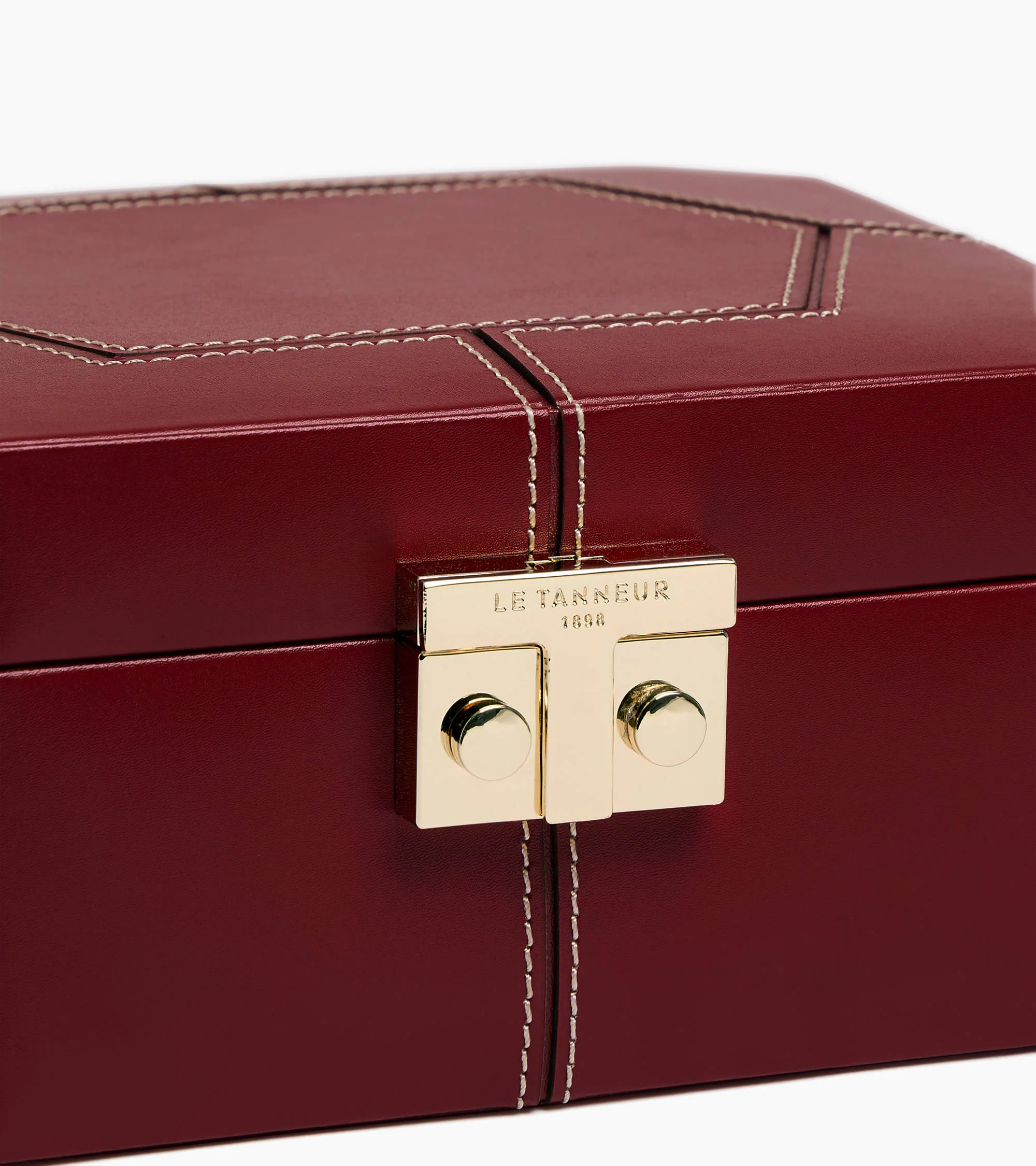 Small jewellery box with T-clasp in leather - Image 3