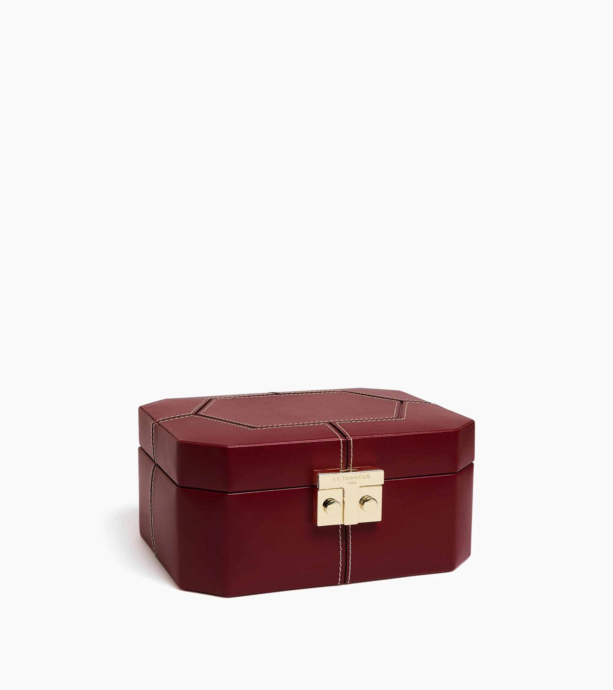Small jewellery box with T-clasp in leather - Image 4
