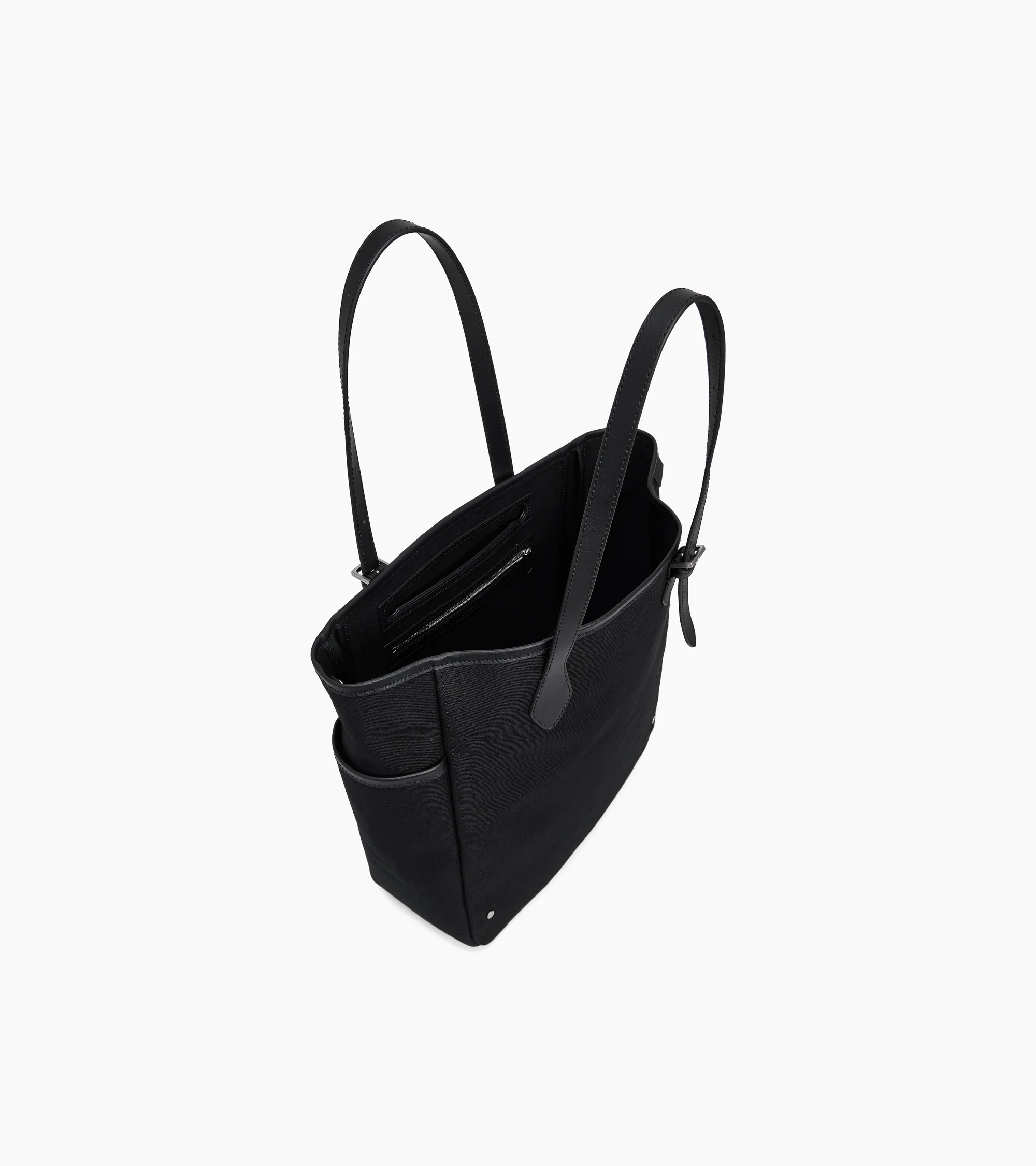 Solveig medium tote bag in cotton canvas and smooth leather - Image 4