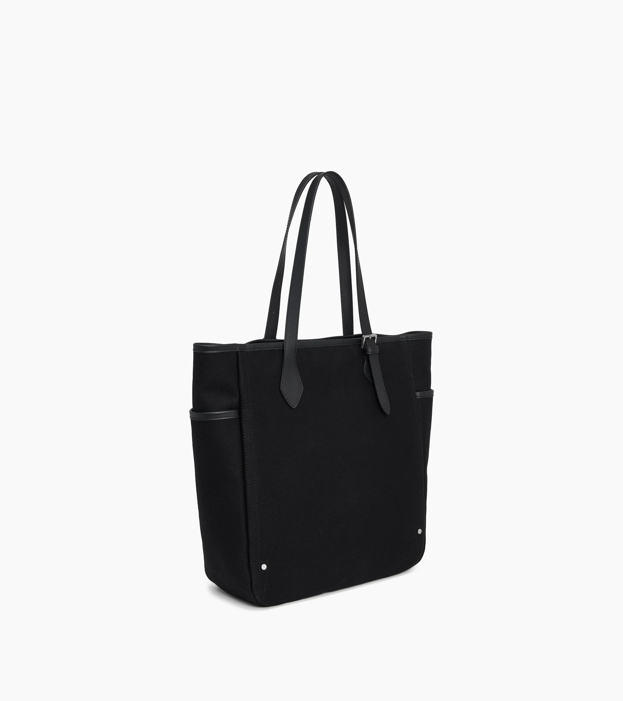 Solveig medium tote bag in cotton canvas and smooth leather - Image 5