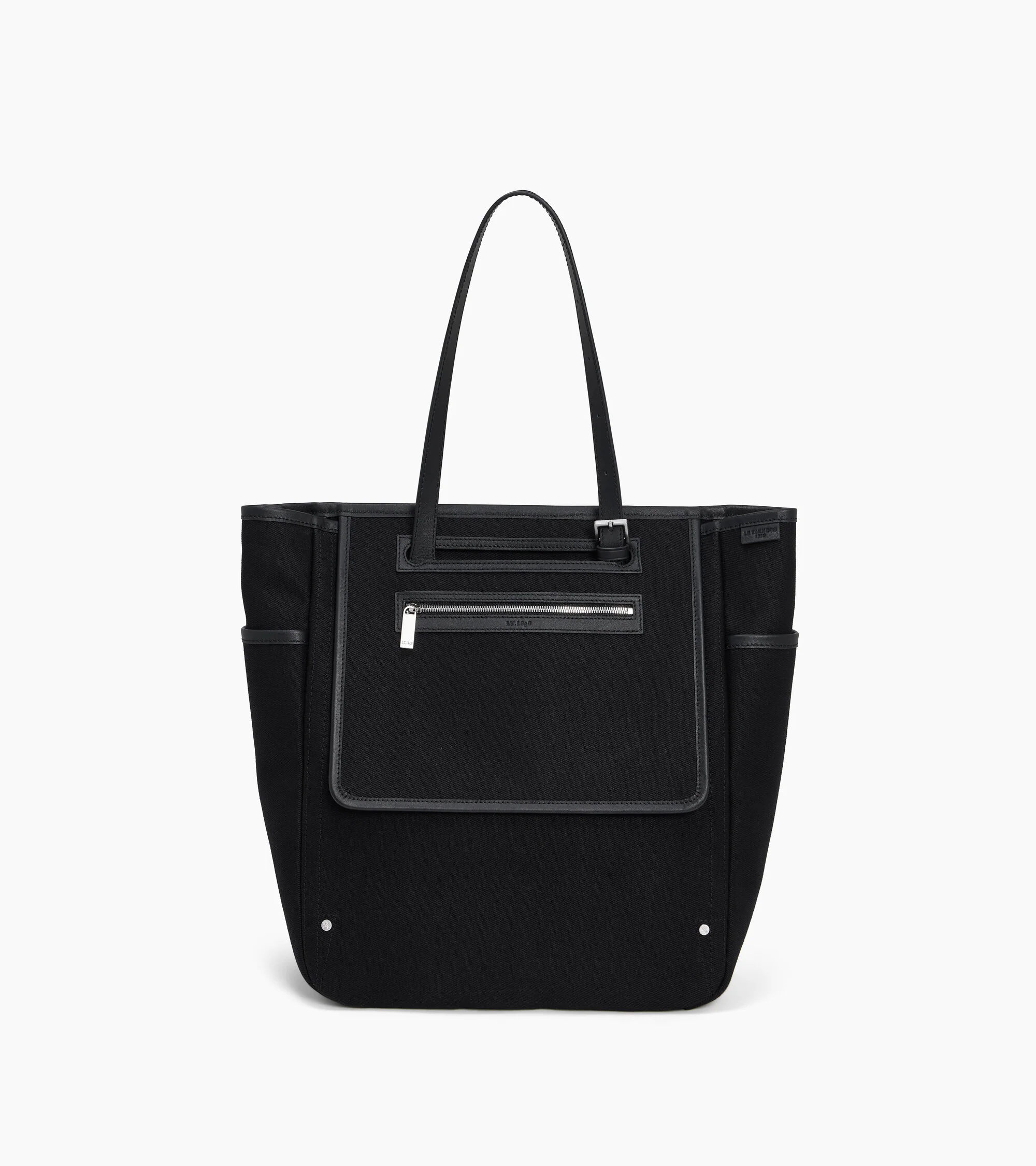 Solveig medium tote bag in cotton canvas and smooth leather - Image 6