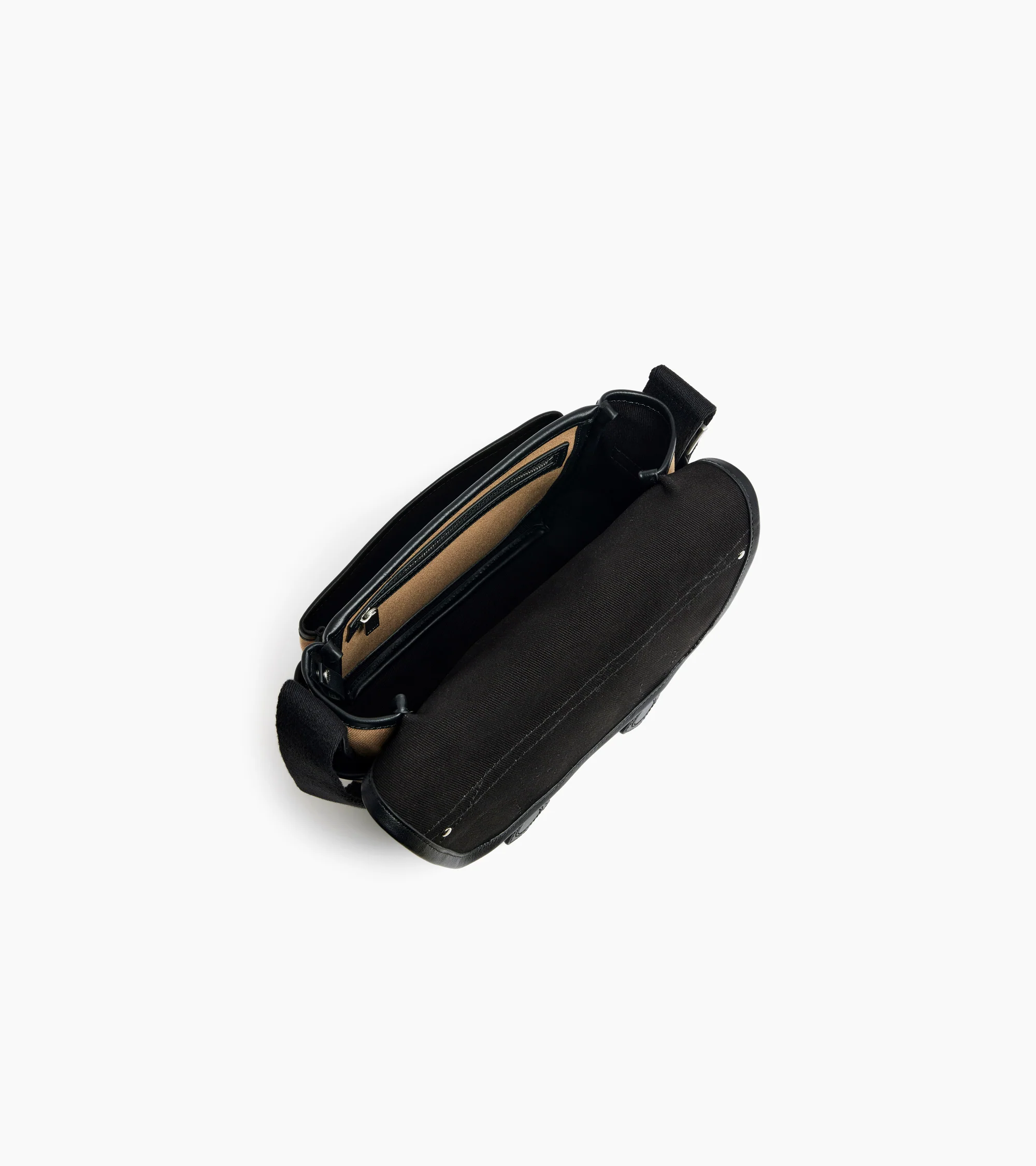 Solveig small shoulder bag in cotton canvas and smooth leather - Image 3