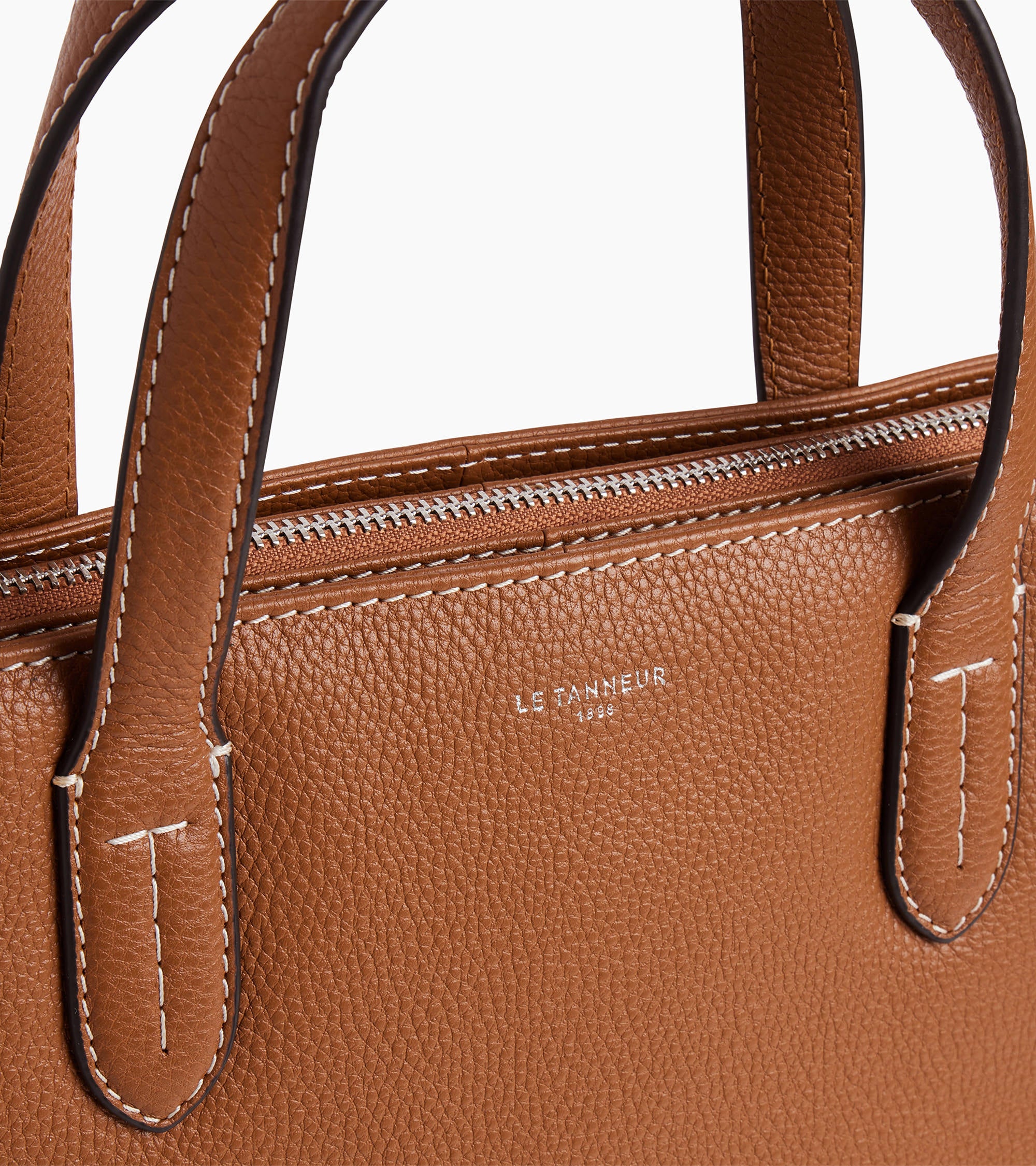 Sophie 15" briefcase with 1 gusset in grained leather - Image 2