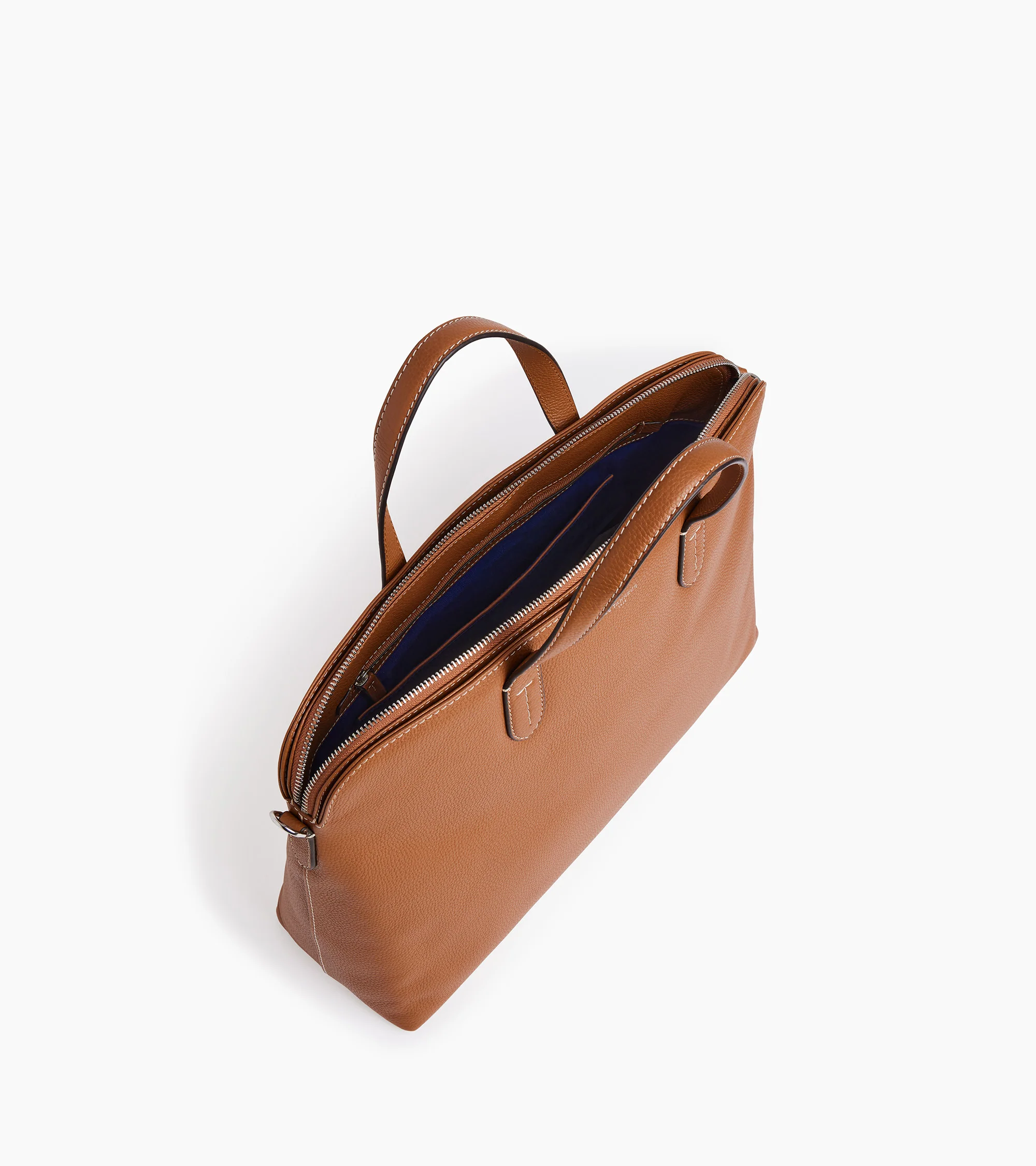 Sophie 15" briefcase with 1 gusset in grained leather - Image 3