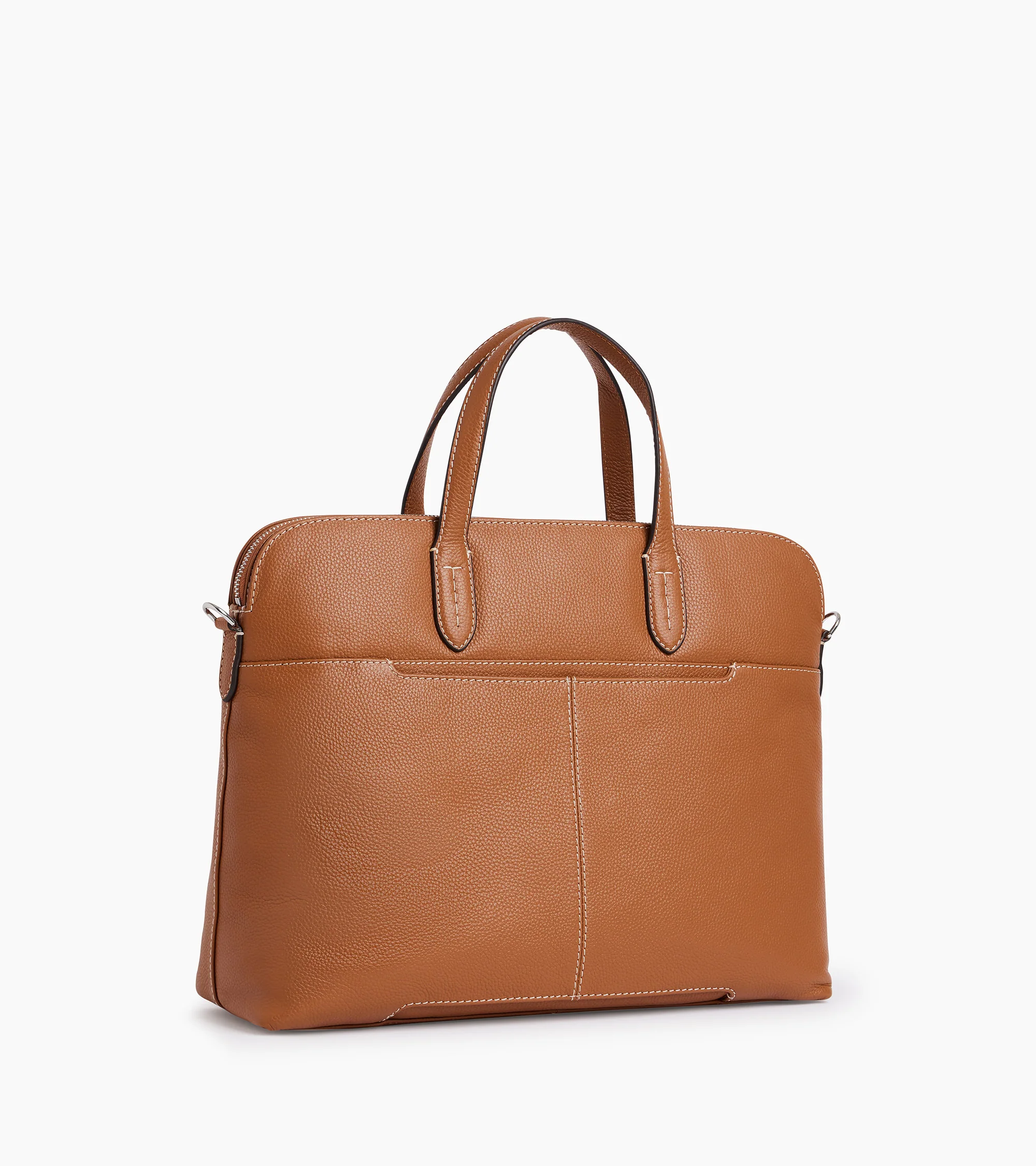 Sophie 15" briefcase with 1 gusset in grained leather - Image 4