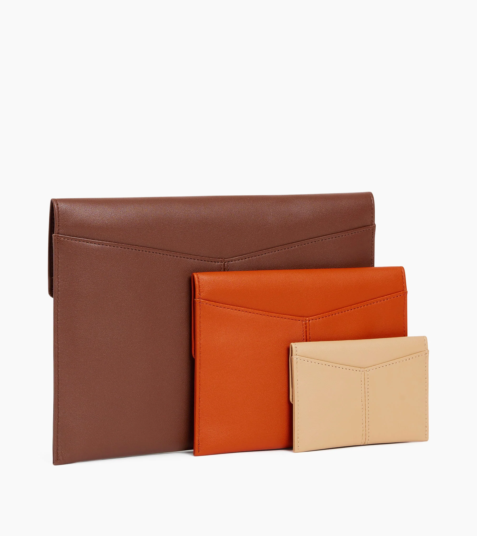 Trio of pouches Charlotte in smooth leather - Image 4