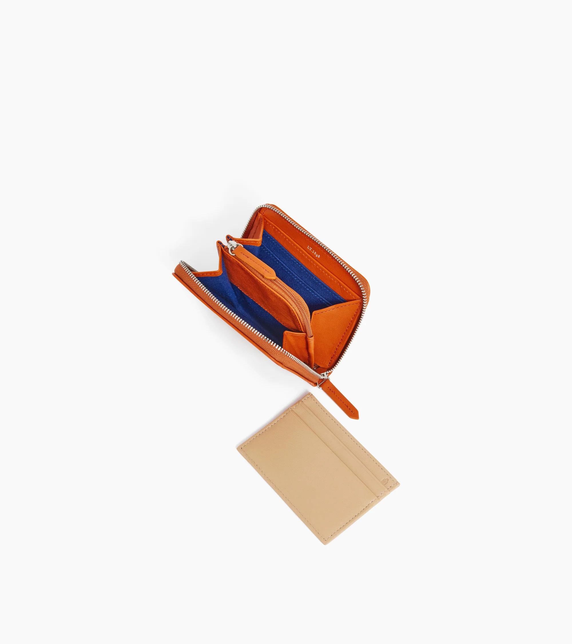 Zipped wallet with removable card holder Charlotte in smooth leather - Image 3